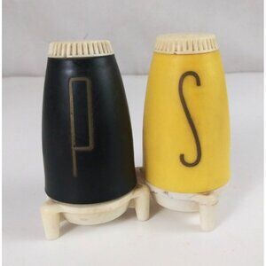 Vintage 1950s Eames Atomic Space Age Rocket Ship Salt & Pepper Shakers